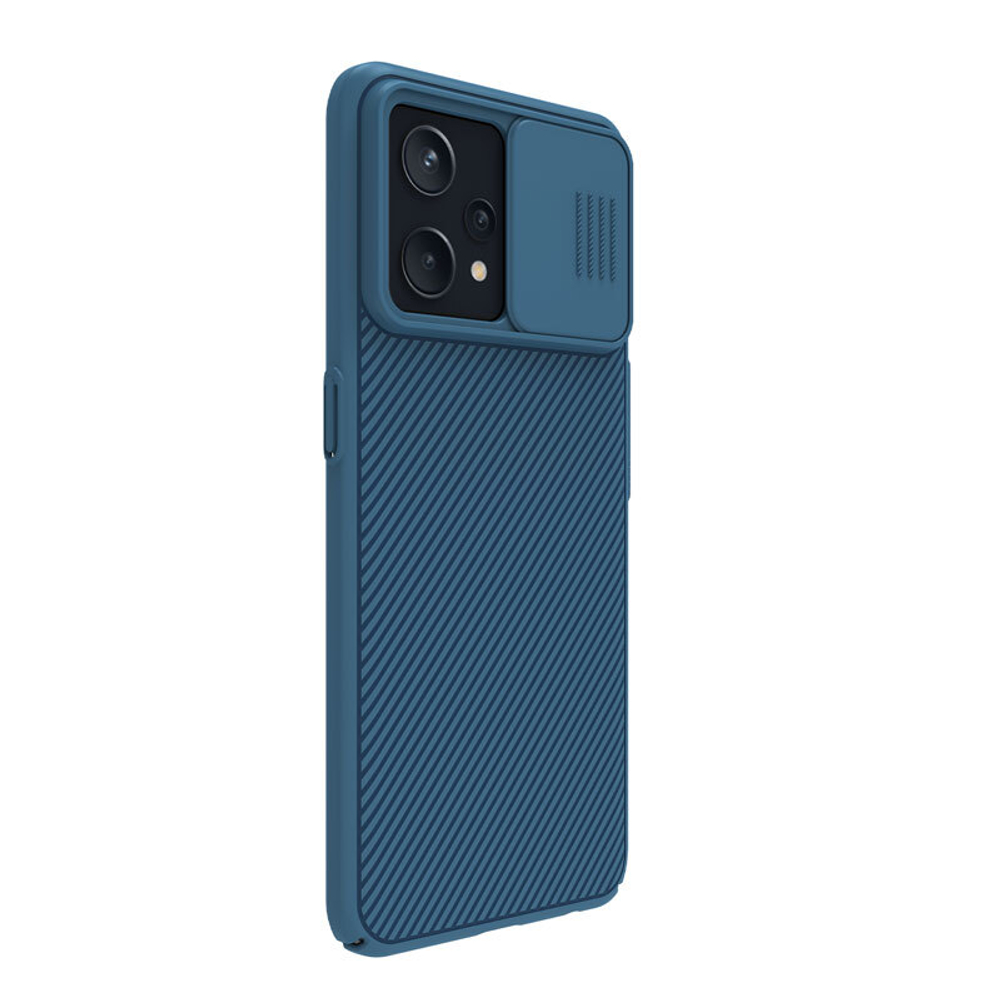 Чехол синего цвета от Nillkin CamShield Case для смартфона Realme 9 4G и 9 PRO+ 5G, с защитной шторкой для задней камеры