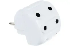 Разветвитель AY-KA 5 гнезд без заземления белый 39891