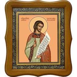 Вячеслав (Луканин) Кизеловский, священномученик, диакон. Икона на холсте.