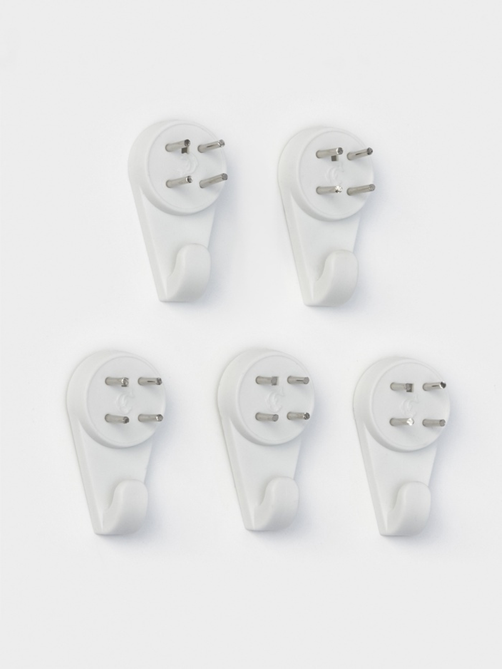 Крючок для картин большой, 5 шт., белый