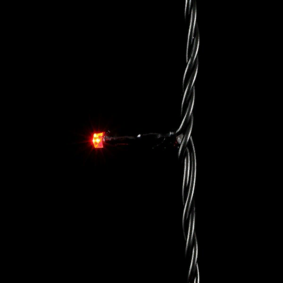 Светодиодная нить 100 красных LED ламп с мерцанием, 10 м., 24В., черный провод ПВХ, LTC (PST100BLW-11-1R)