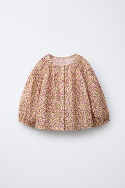 ZARA БЛУЗКА С ЦВЕТОЧНЫМ ПРИНТОМ, РАЗНОЦВЕТНЫЙ