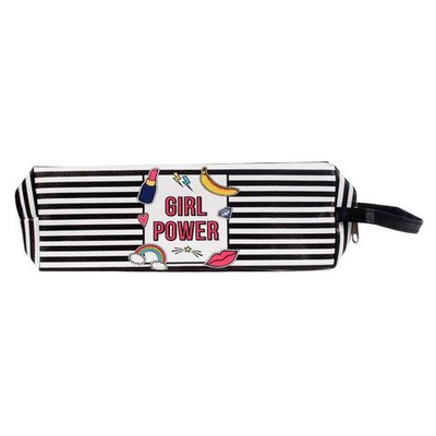 Пенал-косметичка "Girls" 6,5*4*20,5 см, кожзам, с ремешком, 4 дизайна микс