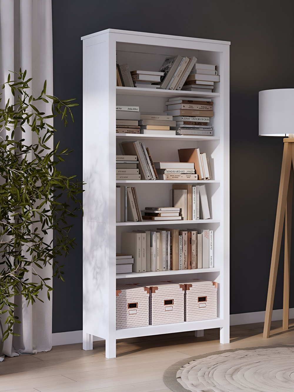 IKEA 90 / 198 / 37 / стеллаж бело-коричневый / Стеллаж - 1шт. Комплект крепежа и фурнитуры - 1шт. Сборочная инструкция - 1шт. / 34000 / белый / Стеллаж КЫМОР / - / 5 / Для дома