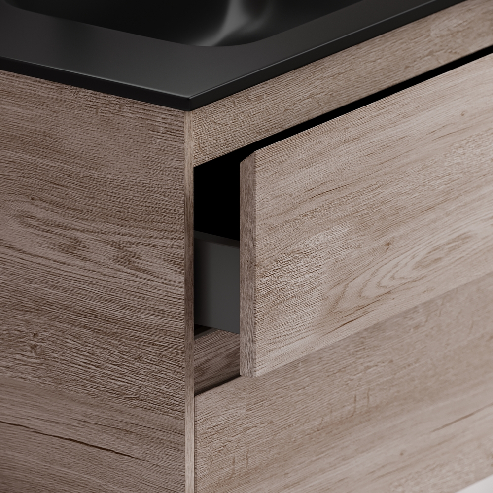 Тумба подвесная под раковину Sancos Libra, дуб галифакс натуральный 690х450х500 мм