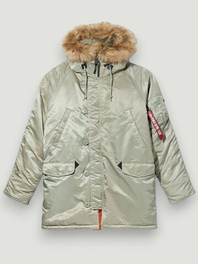 Куртка Аляска Alpha Slim Fit N-3B Parka (бежевая - dark khaki/orange)