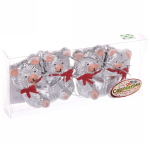 Елочные игрушки «Мишутки» 5*6 см (набор 2 шт), Серебро