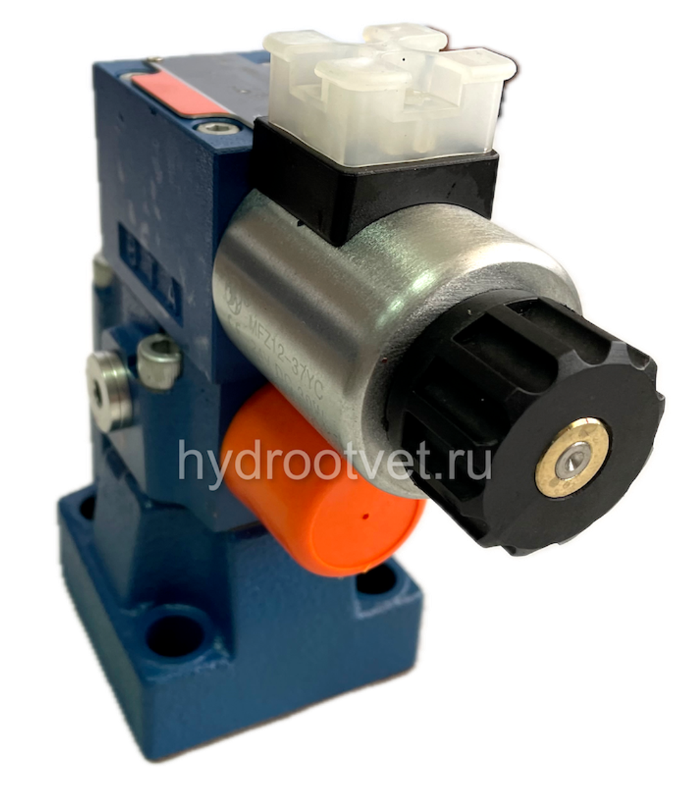 DBW10B2-5X/100CW110-50N9K4 - Предохранительный клапан Ду10 с давлением настройки до 100 бар, управление - X и Y - внутренние с разгрузкой B = открыт с электроуправлением W110