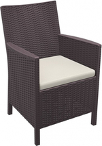 Кресло пластиковое плетеное с подушкой Siesta Contract California, коричневый