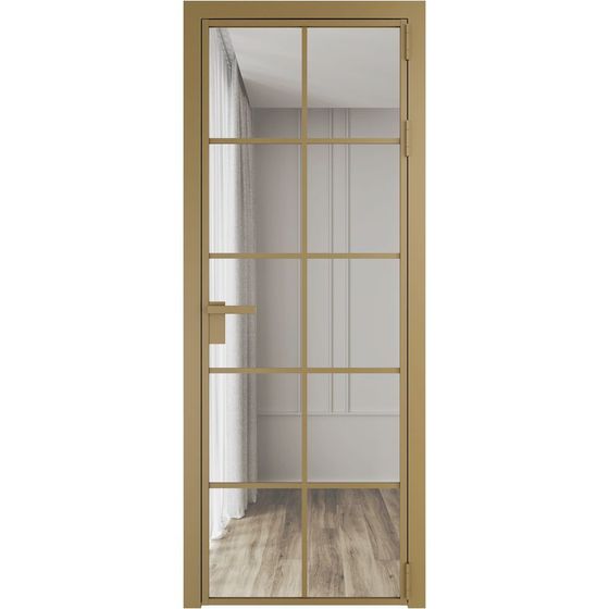 Алюминиевая дверь 4AG золото остеклённая