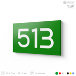 Номер на дверь 513, табличка на дверь для офиса, квартиры, кабинета, аудитории, склада, зеленая 120х70 мм, Айдентика Технолоджи