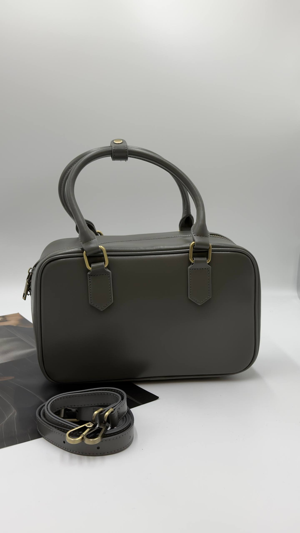 Сумка женская натуральная кожа артикул 628-33 цвет "серый"