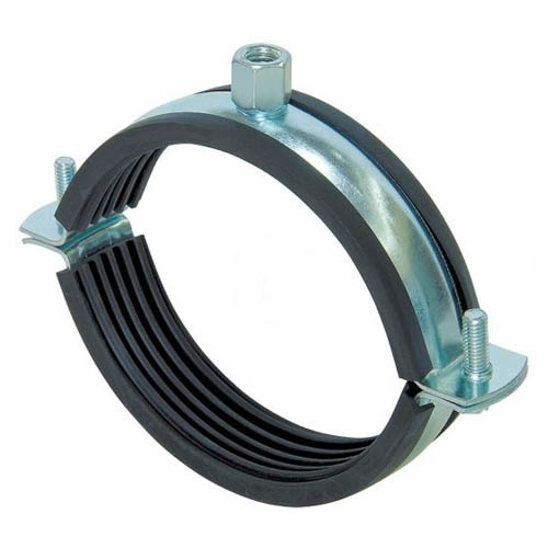 Хомут сантехнич. д/труб 3" (87-92 мм) с резин.уплот, шпилькой и дюбел. М10/1,5*20мм