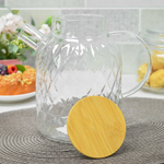 Чайник заварочный 1,5л стеклянный с бамбуковой крышкой, BZ-CH105