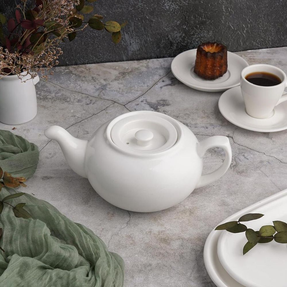 Чайник 670 мл d 14 см h8,5 см белый фарфор NEW P.L. Proff Cuisine [1]