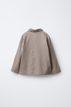 ZARA ФЛАНЕЛЕВАЯ ПИЖАМА В КЛЕТКУ ВИШИ, КОРИЧНЕВЫЙ