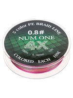 Шнур плетеный для рыбалки Ryobi NUM ONE PE4X-100M Multi Colour 3.5#/0,310 mm