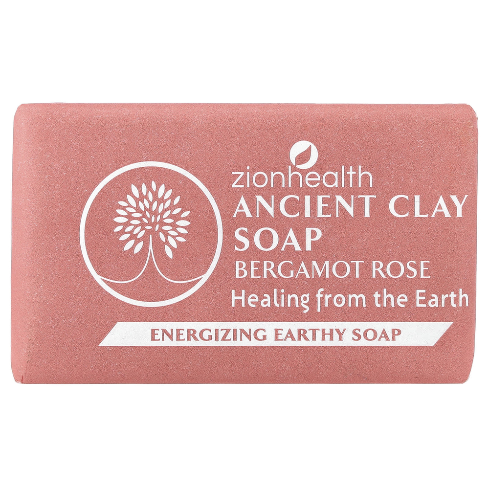 Zion Health, Кусковое мыло с бергамотом и розой Ancient Clay, 170 г (6 унций)