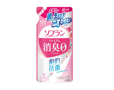 Кондиционер для белья с ароматом роз 380 мл Lion Soflan Aroma Natural (мягкая упаковка)