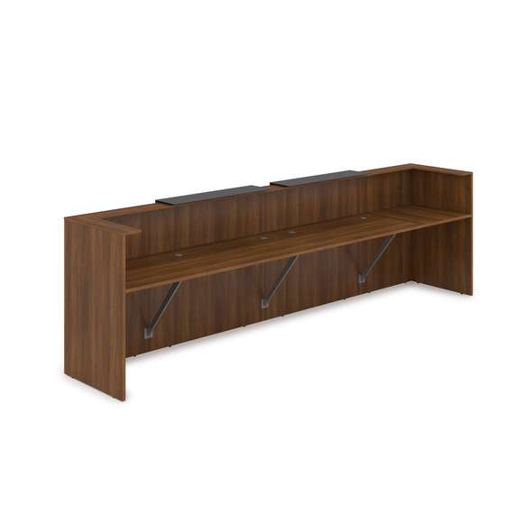 1КР-КЛ.202.1 Комплект Ресепшн с фартуком HPL (3854*749*1149) (с подсветкой)