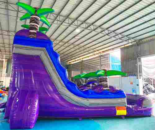 Надувная горка с бассейном «Фиолетовый бриз» 8х4х5м