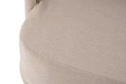 "Верона" диван 3-местный плетеный из роупа, каркас алюминий белый муар, роуп бежевый круглый, ткань бежевая 052