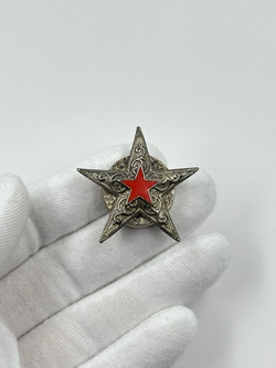 Накладка на пуговицу Звезда с красной эмалью