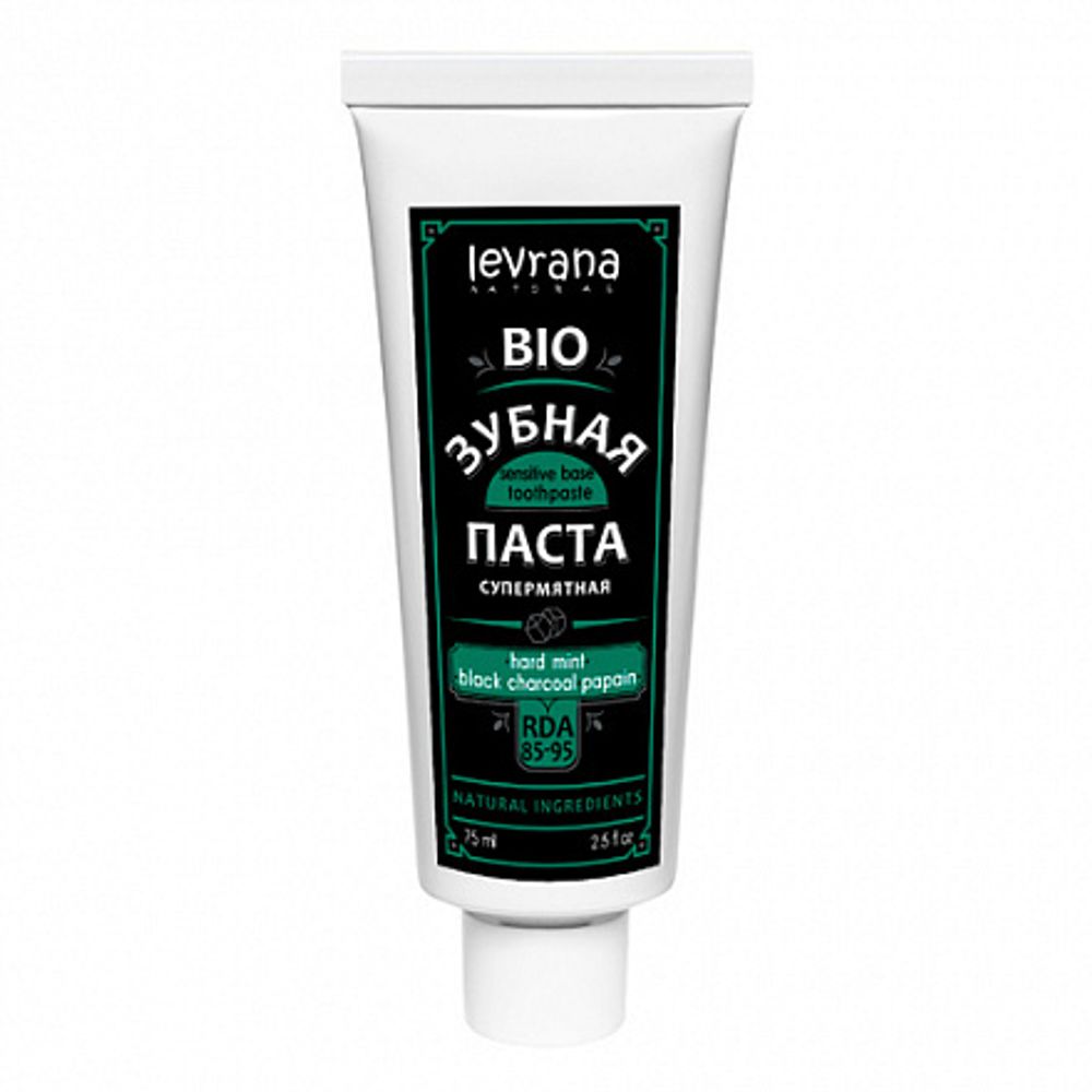Зубная паста «Hard mint & black charcoal & papain», 75 мл (Levrana)