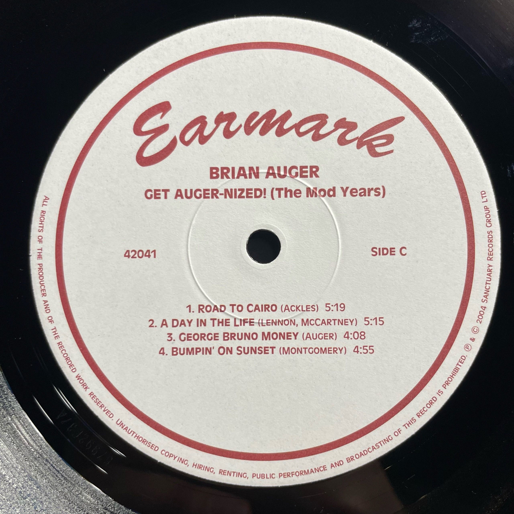 Винтажная виниловая пластинка LP Brian Auger Get Auger Nized (The Mod Years) (Италия 2004)