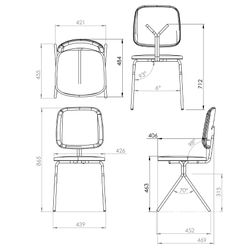 Стул Ror, Y, велюр, черный/темно-красный/зелено-синий