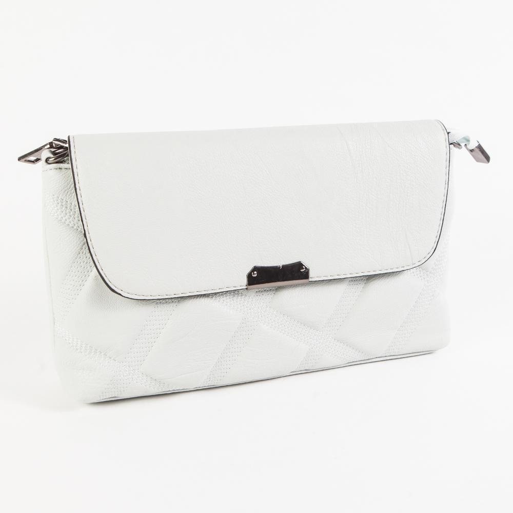 Маленький стильный женский повседневный клатч сумочка белого цвета из экокожи Dublecity DC805-7 White