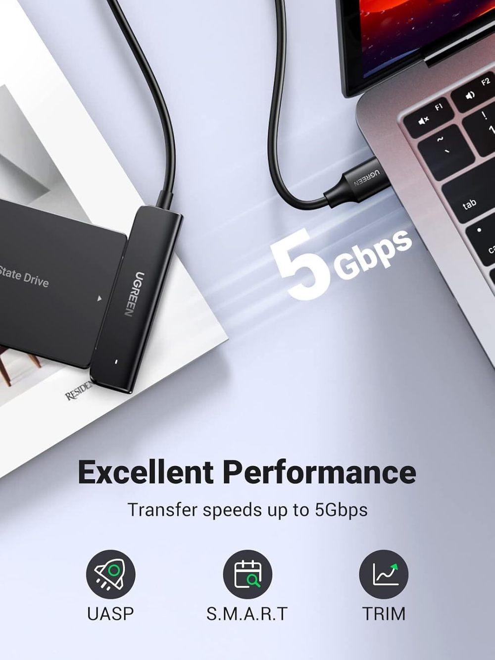 Конвертер/Адаптер с USB 3.0 на 2.5' SATA UGREEN 70609