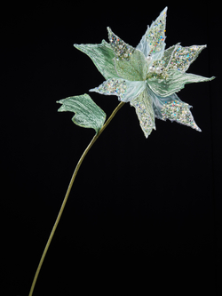 Цветок пуансеттия 64см ChristmasDeLuxe светло-зеленая