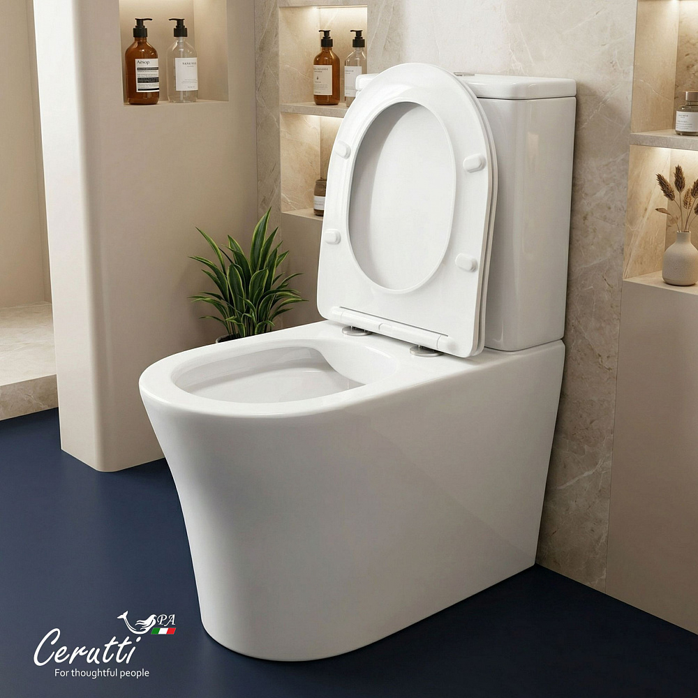Унитаз напольный Ceruttispa АДИДЖЕ (ADIGE) CT7836 безободковый (620х365х820)