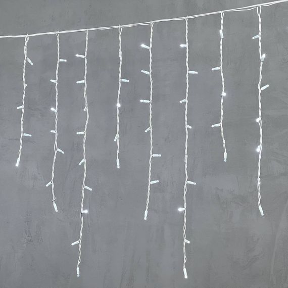 Светодиодная бахрома с колпачком 3,2*0,9 м., 168 белых LED ламп, каучуковый белый провод, LTC (LL168-8-2W)