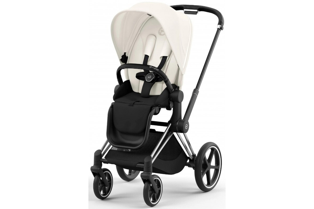 Коляска 2 в 1 Cybex Priam IV Off White, шасси Chrome Black