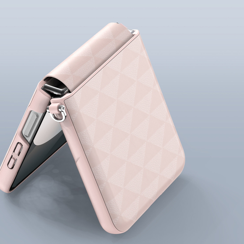 Складной чехол-книжка розового цвета от Dux Ducis для Samsung Z Flip 6, серия Fitt Series Case