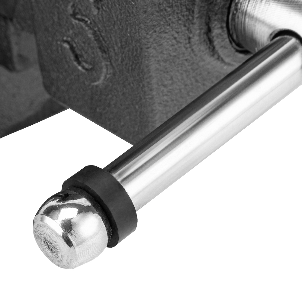 Тиски слесарные BVH-125, 125 мм, поворотные, стальная направляющая, с наковальней //Denzel