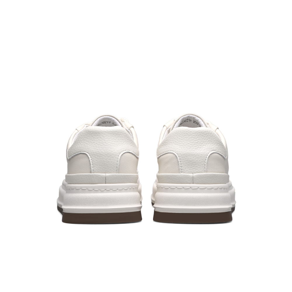 PARDASAUL Top Grain Cow Leather Stylish Skateboarding Shoes Men"s White