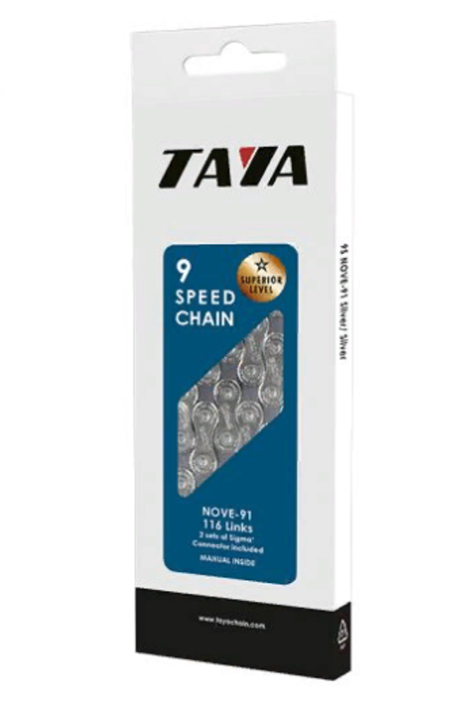 Цепь Taya NOVA 91, 9с 116 звеньев Silver