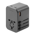 Универсальное сетевое зарядное устройство Energea TravelWorld Adapter GaN65 (1 розетка, 2 USB-C, USB-A) (GaN) Туристический адаптер питания повышенной мощности. Есть поддержка PD, QC 3.0 и PPS