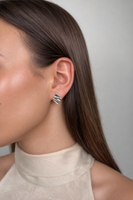 Серьги "Мятые пластины" миниатюрные