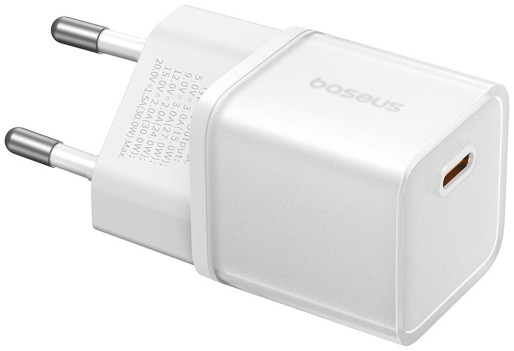 Зарядное устройство Baseus GaN5S 1C 30W USB Type-C белый