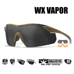 Очки тактические-защитные WILEY-X WX VAPOR (FRAME: MATTE TAN, LENS: CLEAR + GREY + RUST)