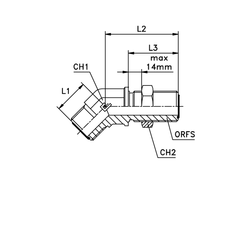 Соединение PD45 D16 ORFS 1 переборочное