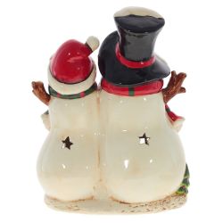 GAEM Фигурка декоративная "Снеговики" с подсветкой, 2 режима (цвет и жёлт), L24 W17 H31 см