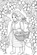 Inspirational Four Seasons Animals POST CARD. Coloring Book