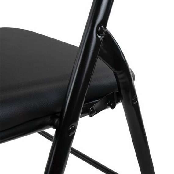 Стул складной BRABIX "Golf CF-007", черный каркас, кожзам черный