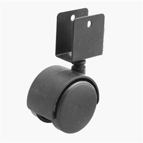 Колесо 40мм поворотное под ДСП, черный пластик