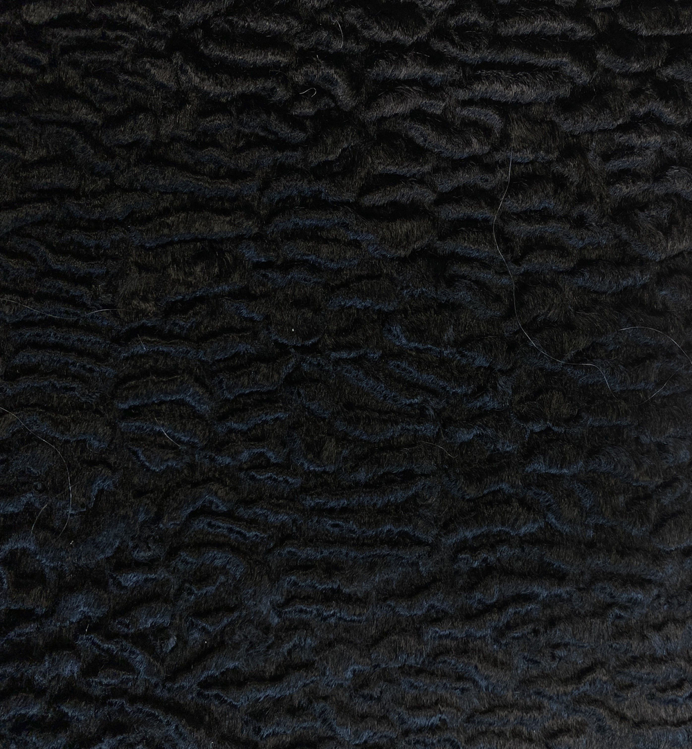 Ткань искусственный мех (Италия) вискоза/хлопок цвет черный цена за 1м